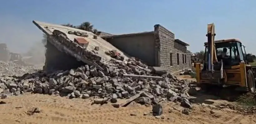 नागौर पुलिस कार्रवाई - कुख्यात नशा तस्कर भोपालराम बिश्नोई का मकान ध्वस्त